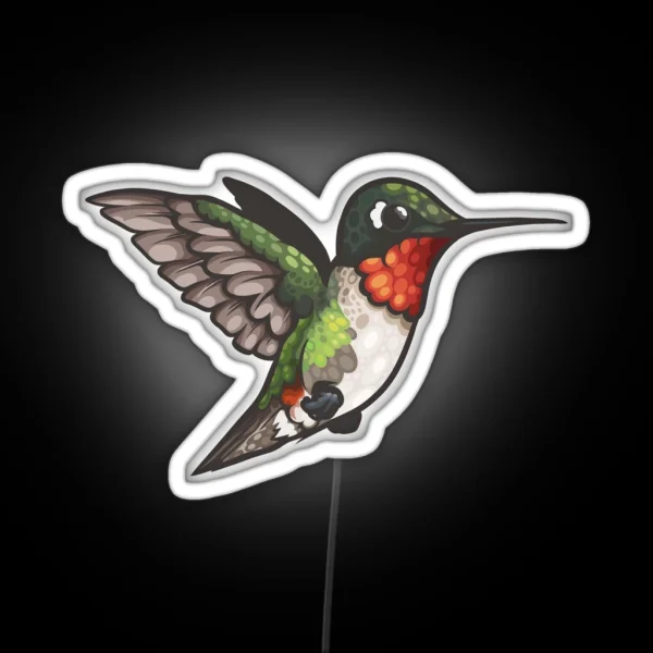 Ruby Throated Hummingbird RGB Neon Sign