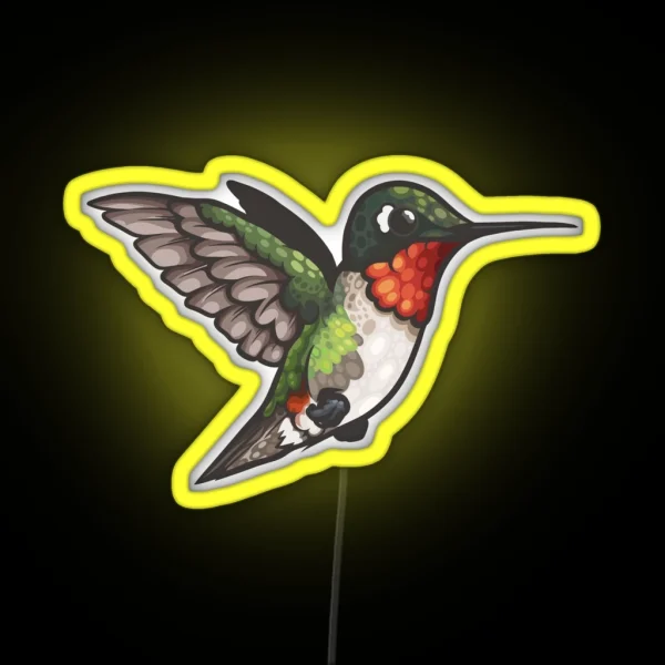 Ruby Throated Hummingbird RGB Neon Sign