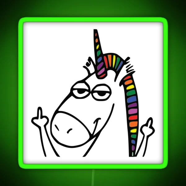 Rude Unicorn RGB Neon Sign