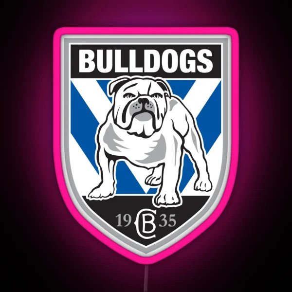 Rugby Bulldogs Canterbury RGB Neon Sign