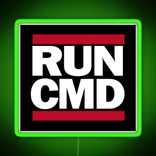 RUN CMD Parody Classic RGB Neon Sign