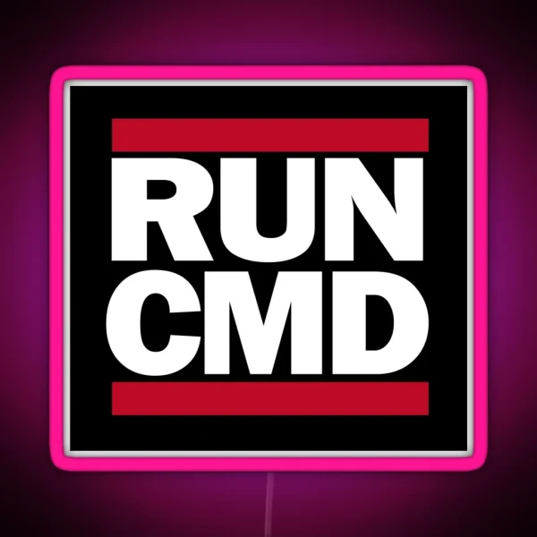 RUN CMD Parody Classic RGB Neon Sign