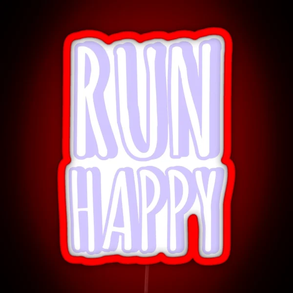 Run Happy Purple Pastel Led RGB Neon Sign