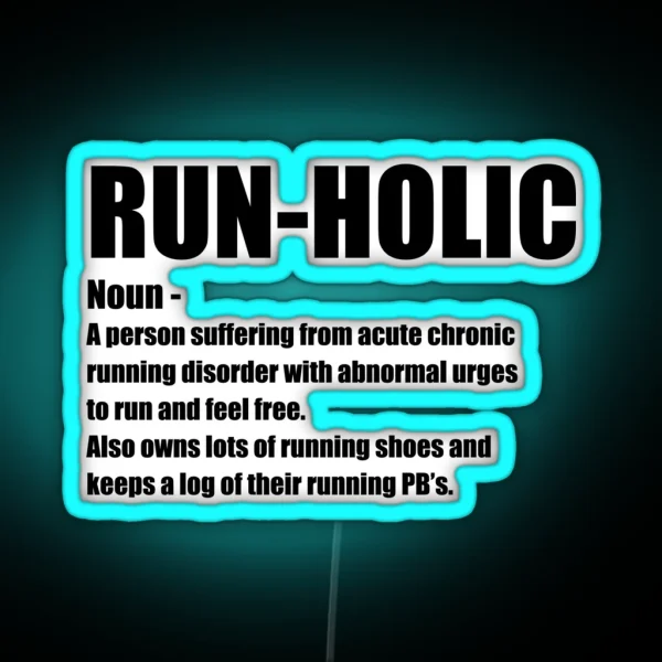 Running Runholic Noun RGB Neon Sign