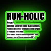 A vibrant neon sign spelling 'Runholic' with a green glow, ideal for runners and fitness lovers.