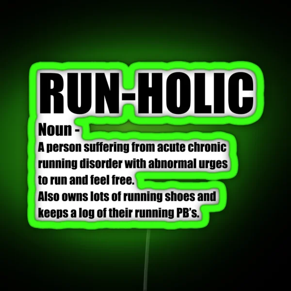 Running Runholic Noun RGB Neon Sign