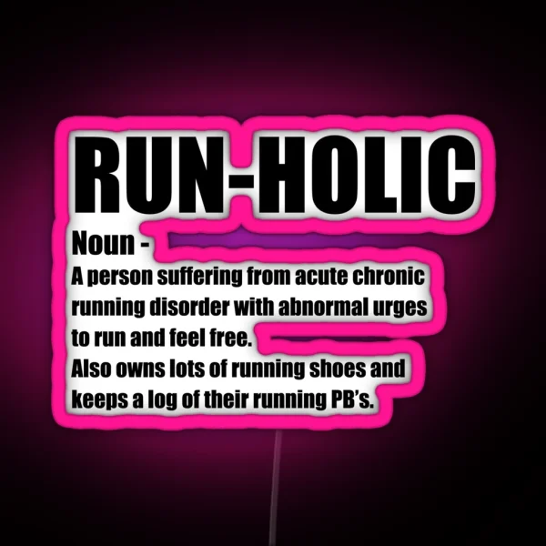 Running Runholic Noun RGB Neon Sign