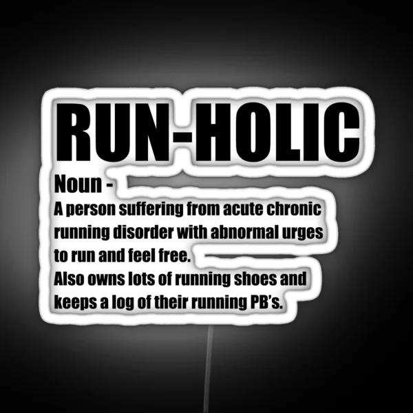 Running Runholic Noun RGB Neon Sign