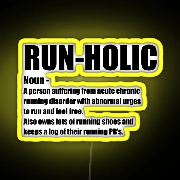 Running Runholic Noun RGB Neon Sign