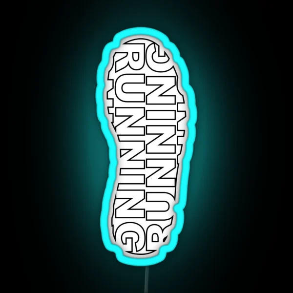 Running Shoe Print RGB Neon Sign