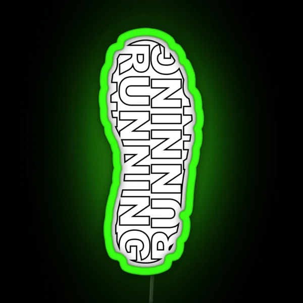 Running Shoe Print RGB Neon Sign