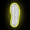 running shoe neon sign print rgb yellow design