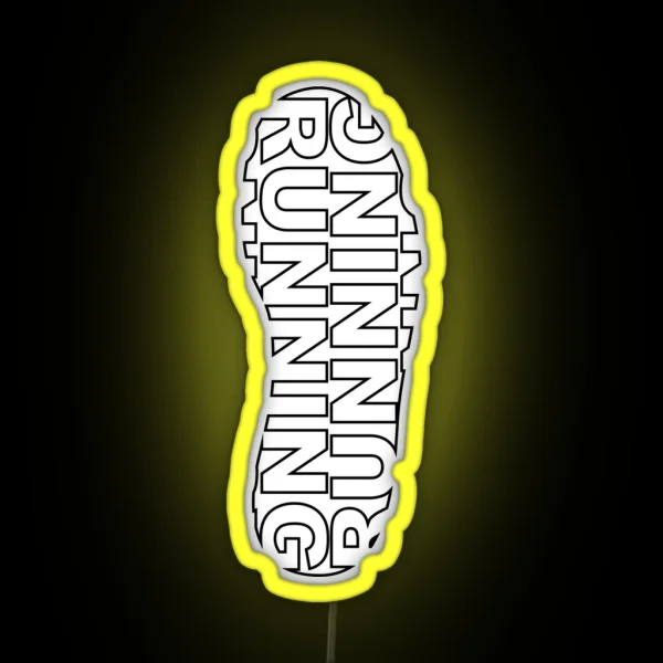 Running Shoe Print RGB Neon Sign