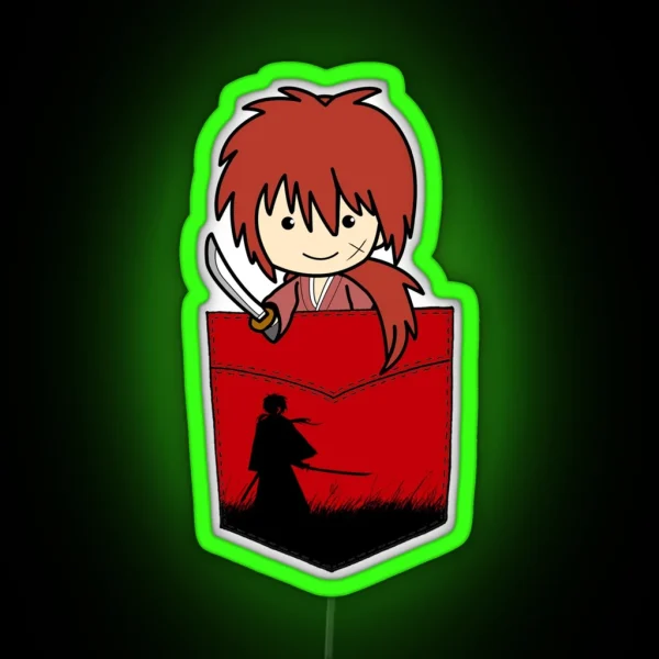 Rurouni Kenshin Himura Samurai X Pouchie Led RGB Neon Sign