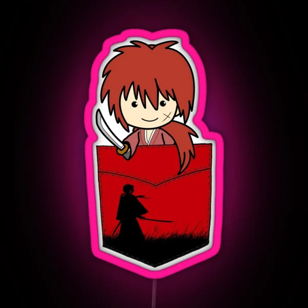 Rurouni Kenshin Himura Samurai X Pouchie Led RGB Neon Sign
