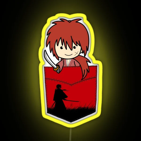 Rurouni Kenshin Himura Samurai X Pouchie Led RGB Neon Sign