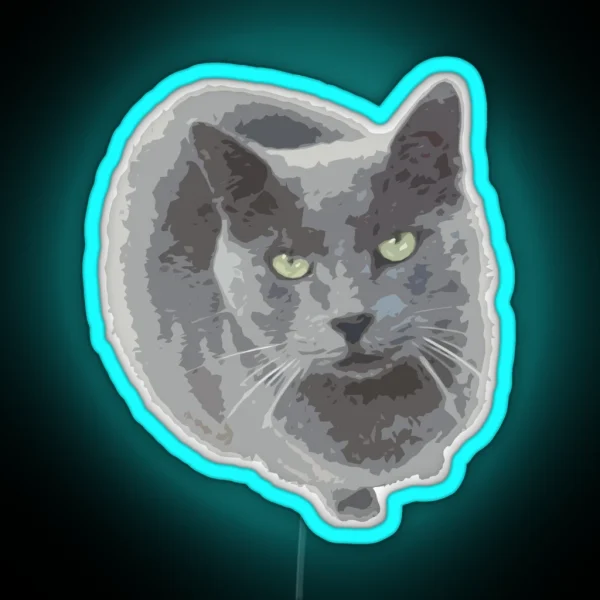 Russian Blue Cat RGB Neon Sign