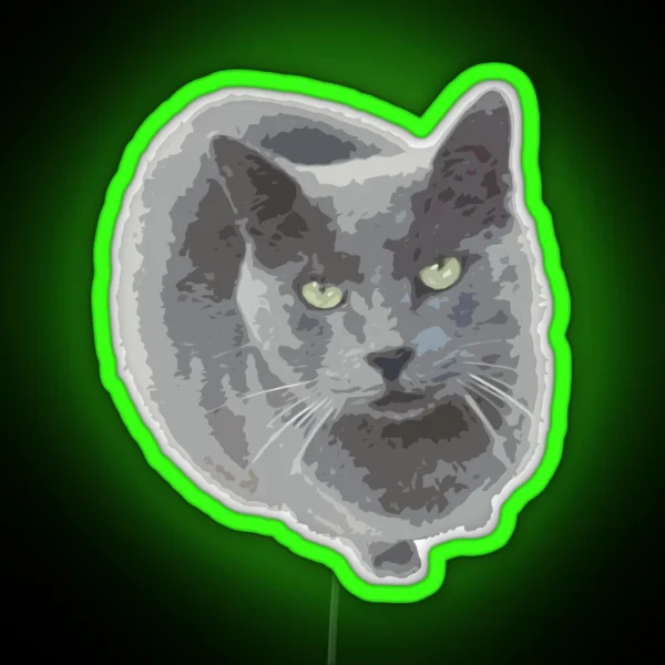 Russian Blue Cat RGB Neon Sign
