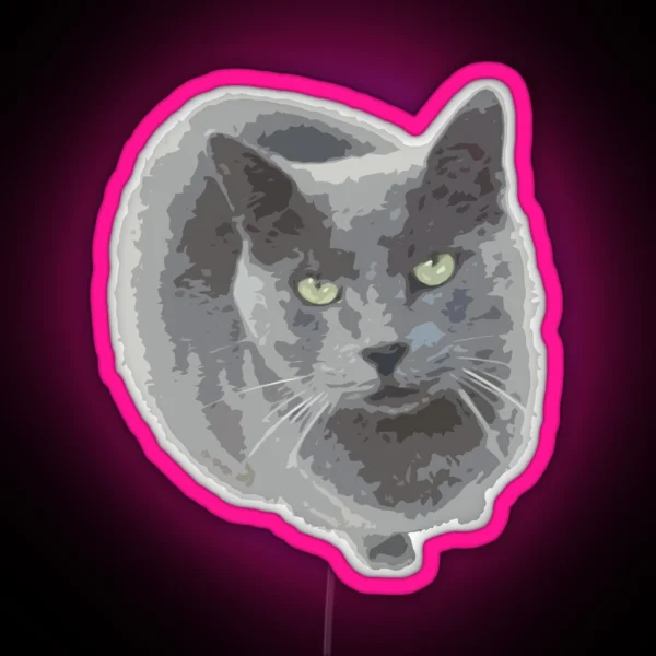 Russian Blue Cat RGB Neon Sign