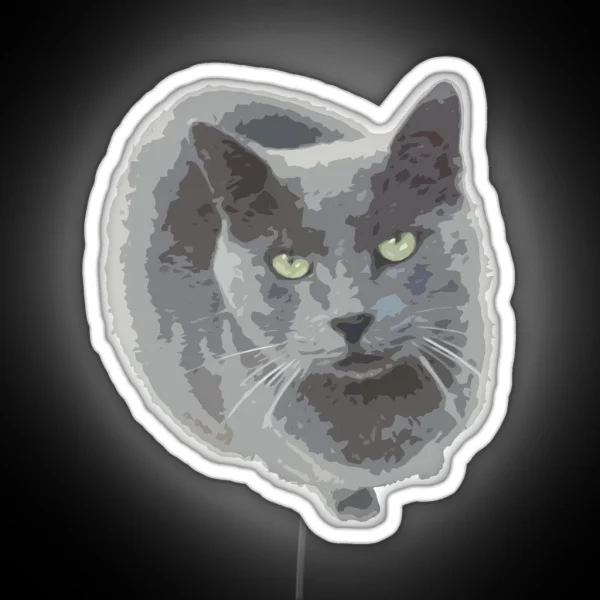 Russian Blue Cat RGB Neon Sign
