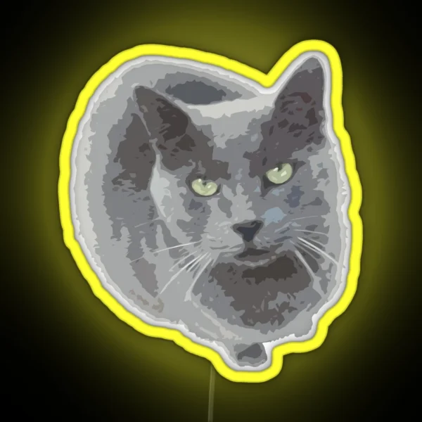Russian Blue Cat RGB Neon Sign