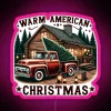 rustic american christmas rgb neon sign with pink tones