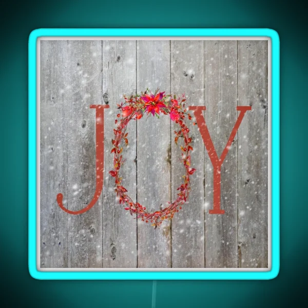 Rustic Christmas Joy RGB Neon Sign