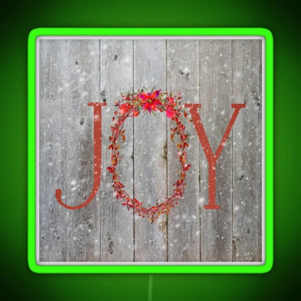 Rustic Christmas Joy RGB Neon Sign