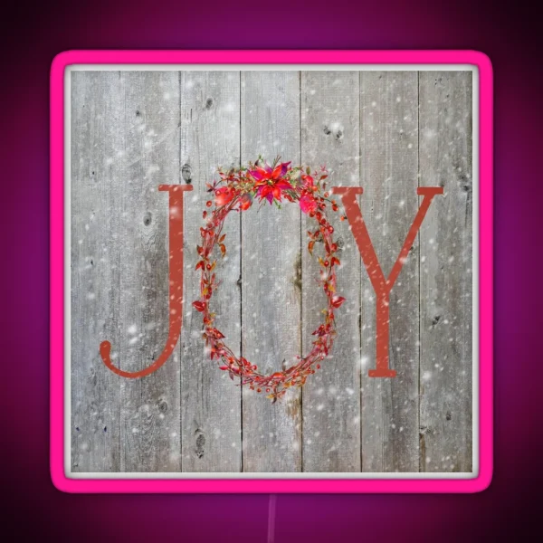 Rustic Christmas Joy RGB Neon Sign