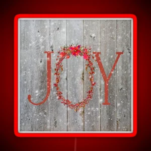 Rustic Christmas Joy RGB Neon Sign