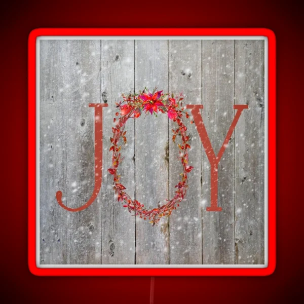 Rustic Christmas Joy RGB Neon Sign