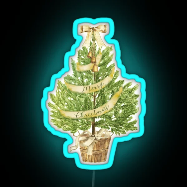 Rustic Christmas Tree RGB Neon Sign