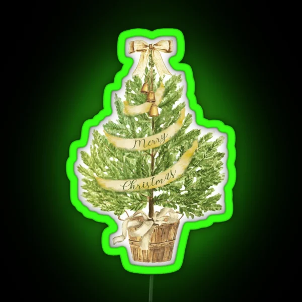 Rustic Christmas Tree RGB Neon Sign