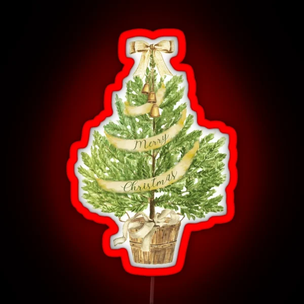 Rustic Christmas Tree RGB Neon Sign