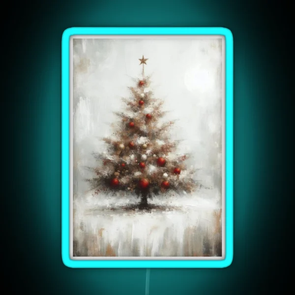 Rustic Christmas Tree RGB Neon Sign
