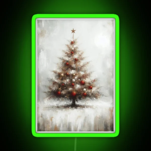 Rustic Christmas Tree RGB Neon Sign
