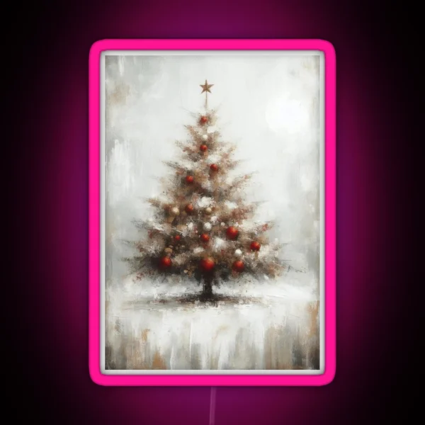 Rustic Christmas Tree RGB Neon Sign