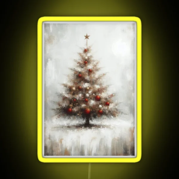 Rustic Christmas Tree RGB Neon Sign
