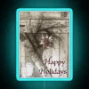 rustic country twig christmas wreath rgb neon sign blue