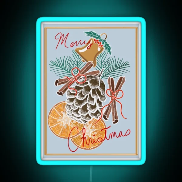 Rustic Merry Christmas RGB Neon Sign