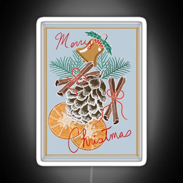 Rustic Merry Christmas RGB Neon Sign