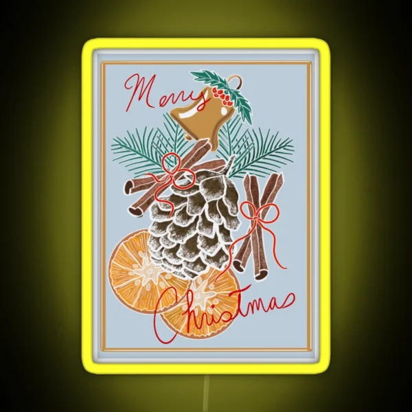 Rustic Merry Christmas RGB Neon Sign