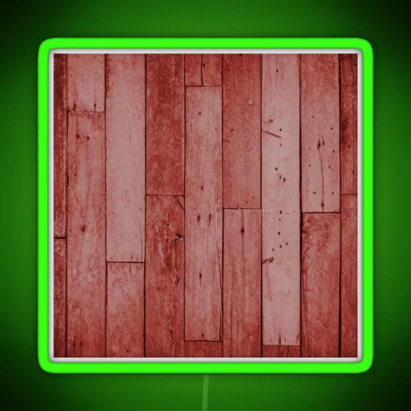 Rustic Red Wood Texture RGB Neon Sign