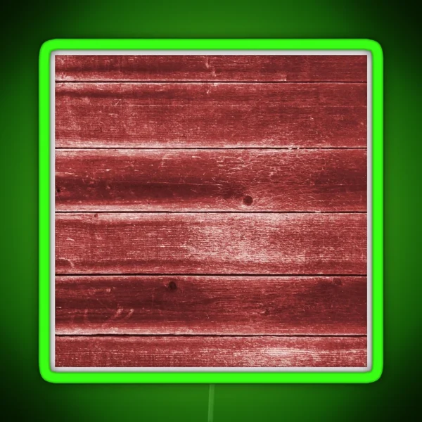 Rustic Red Wood Texture RGB Neon Sign