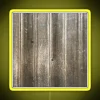'Rustic wood texture with RGB neon sign and yellow lighting.'