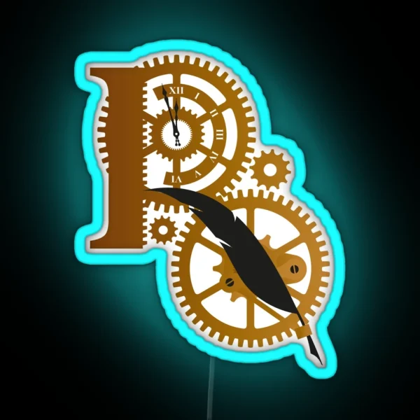 Rusty Quill Logo Dark RGB Neon Sign