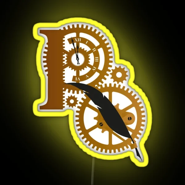 Rusty Quill Logo Dark RGB Neon Sign
