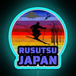 Rusutsu Japan Winter Ski Vintage Colors RGB Neon Sign