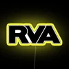 neon yellow RVA logo for Richmond, Virginia