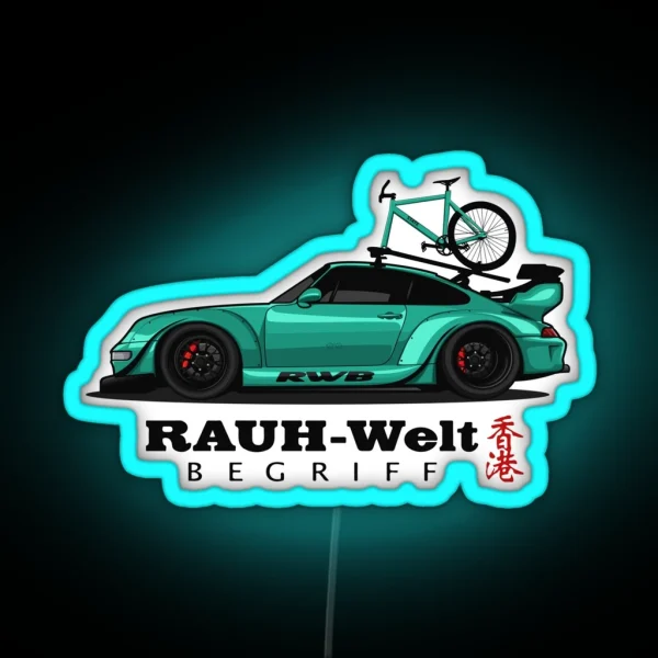 RWB 911 With Bike Roof Tosca RGB Neon Sign